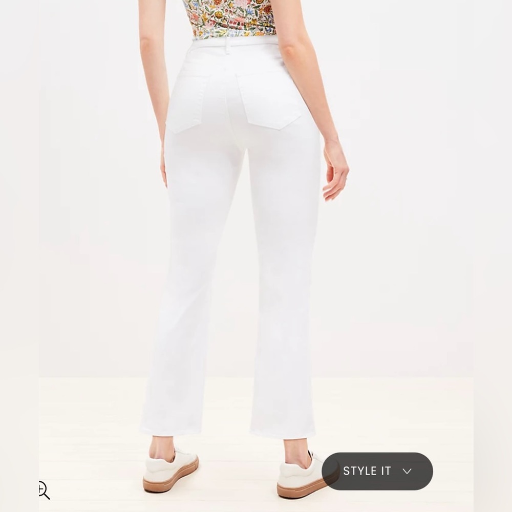 LOFT Brand New with Tags Petite 34 cropped kick flare jeans in white